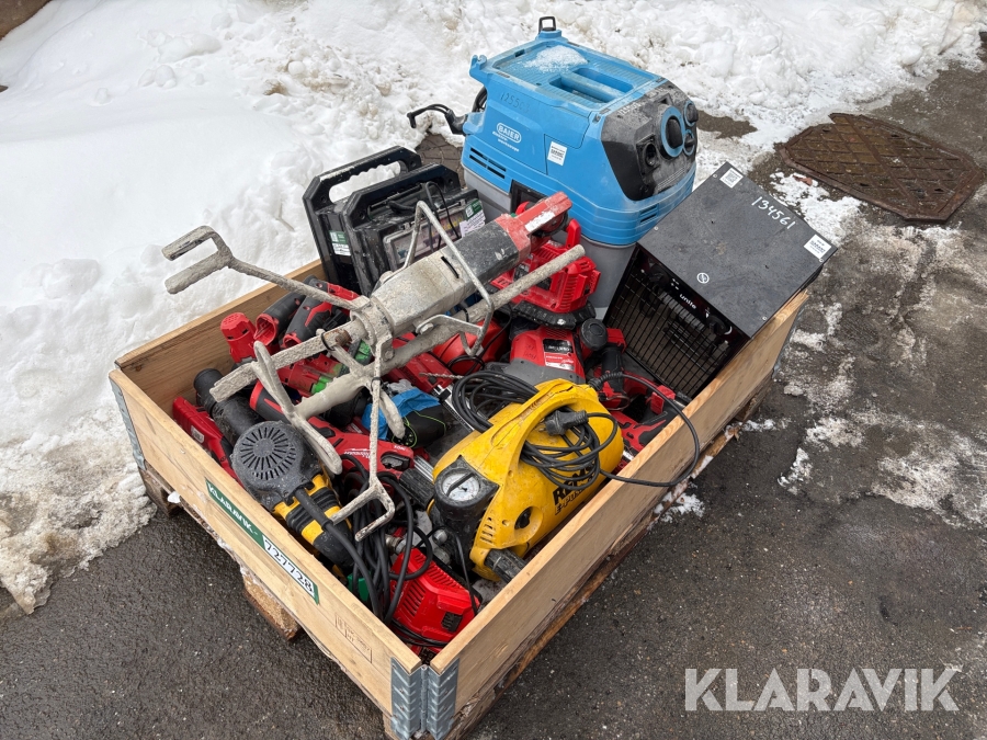Assorteret håndværktøj og støvsuger - 1 palle