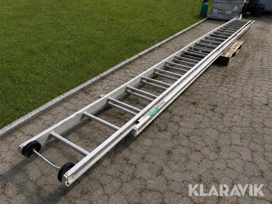 Aluminiumsstige med transporthjul – 12 meter
