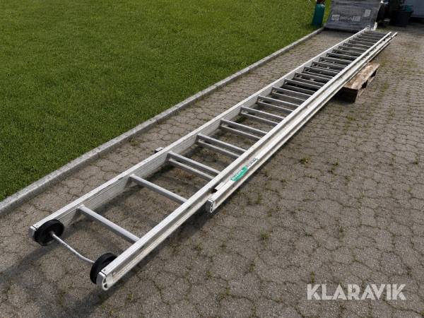 Aluminiumsstige med transporthjul – 12 meter