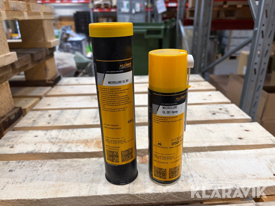 Smøremiddel Klüber Lubrication GL 261 spray og NBU 12 smørefedt 33 styk samlet lotnik