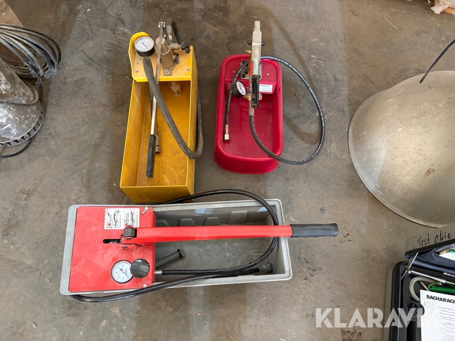 trykprøvepumper Rigid, Rothenberger, Rems 3styk
