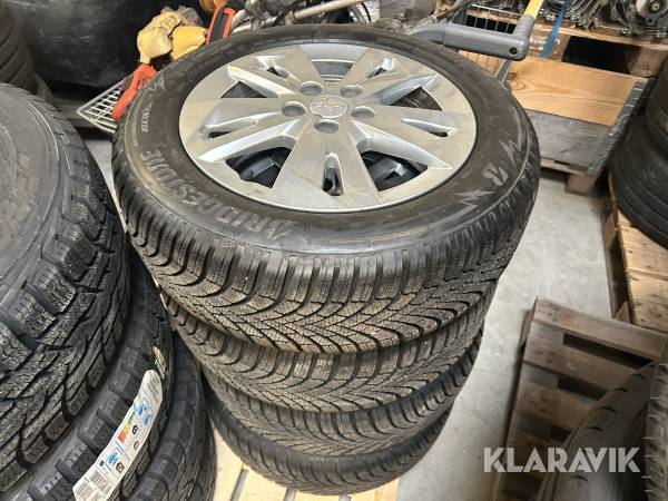 Vinterdæk med alufælge Bridgestone Blizzak LM005 205/60 R16 – 4 styk, til Peugeot