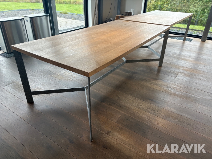 Konference / kantine borde massiv egetræ - 3 styk