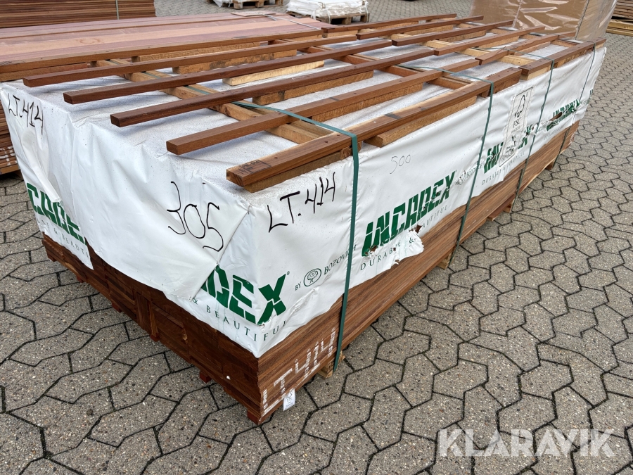 Cumaru terrassebrædder Incoadex - 20x140x3050mm - 244 styks