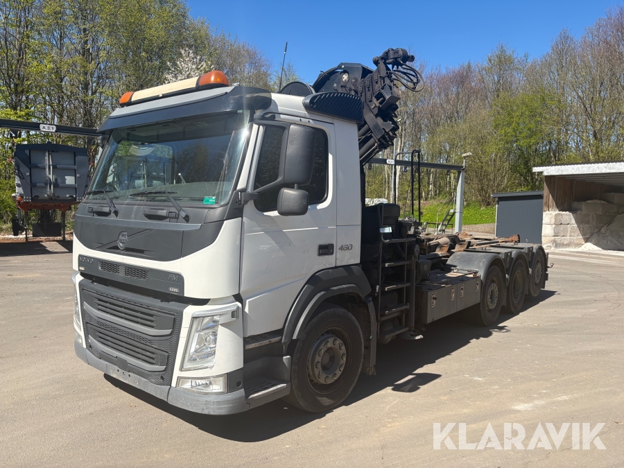 Lastbil Volvo FM-460 med HIAB kran & 21 tons kroghejs 8x2