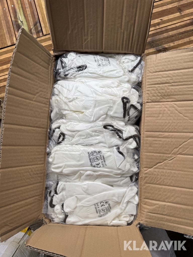 Arbejdshandsker Guretan hvid 1 kasse (240 par)