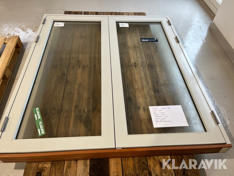 Dobbelt Terrassedør træ/Alu B=140cm H=180cm D=12,5 cm, This