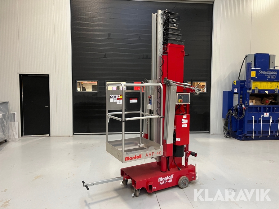 Søjlelift / arbejdsplatform Mantall ASP40 - 12 meter