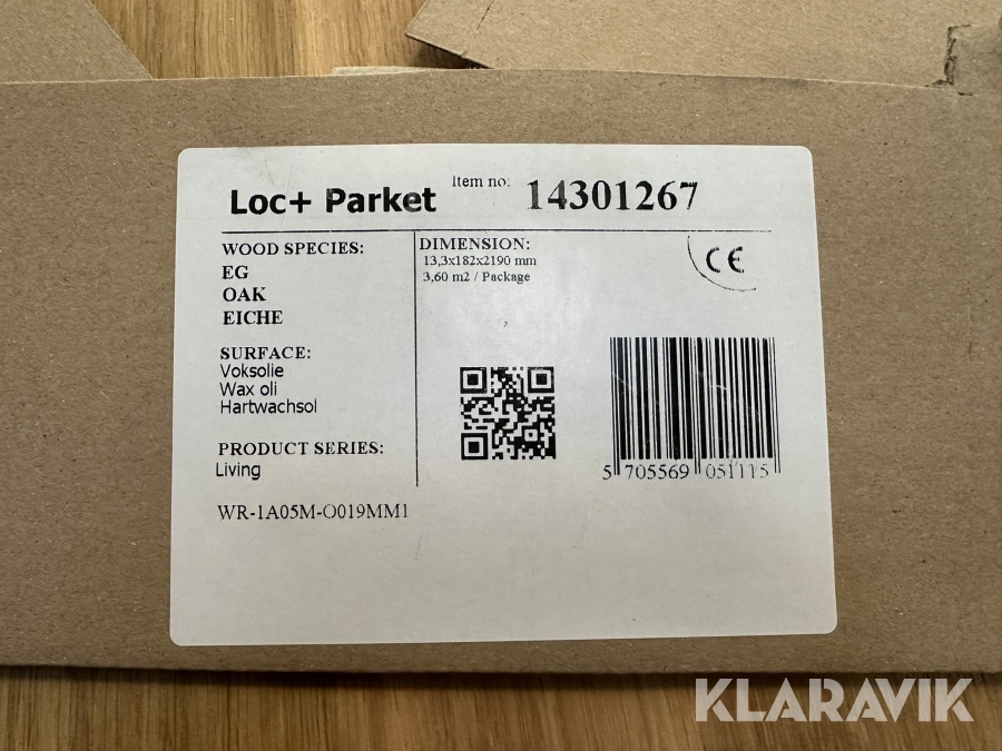 Gulv Moland Loc+ Parket Living eg voksolie 111,6 m²