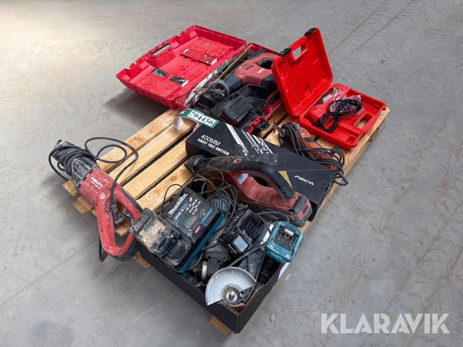 Lot med håndværktøj Hilti, Makita - 10 enheder