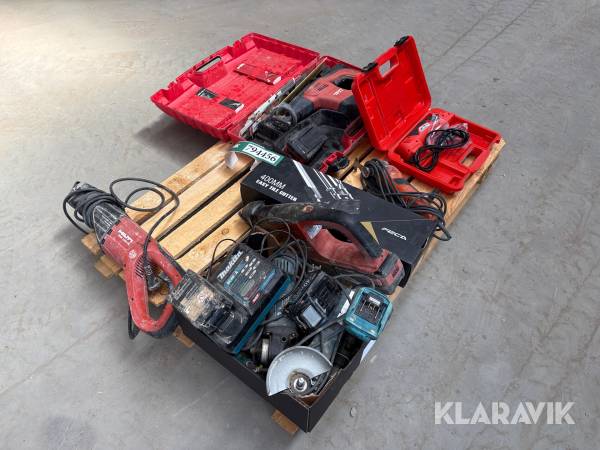 Lot med håndværktøj Hilti, Makita - 10 enheder