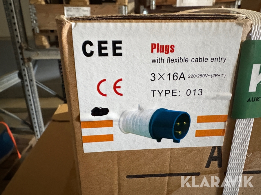 CEE stik Plugs 3x16A - 013 - 700 styks - han stik