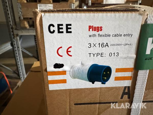 CEE stik Plugs 3x16A - 013 - 700 styks - han stik