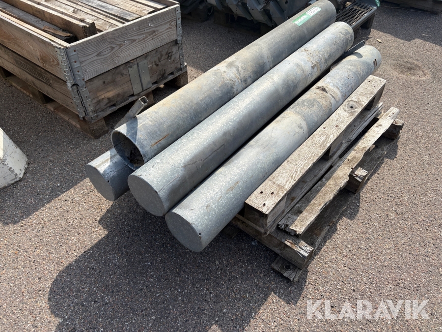 Stålstolper galvaniserede, 4 Styk