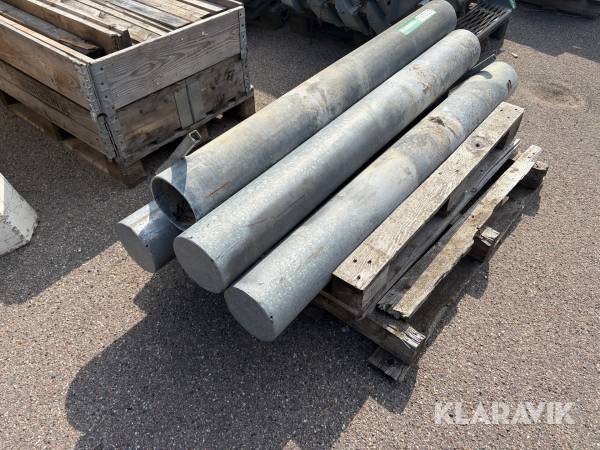 Stålstolper galvaniserede, 4 Styk
