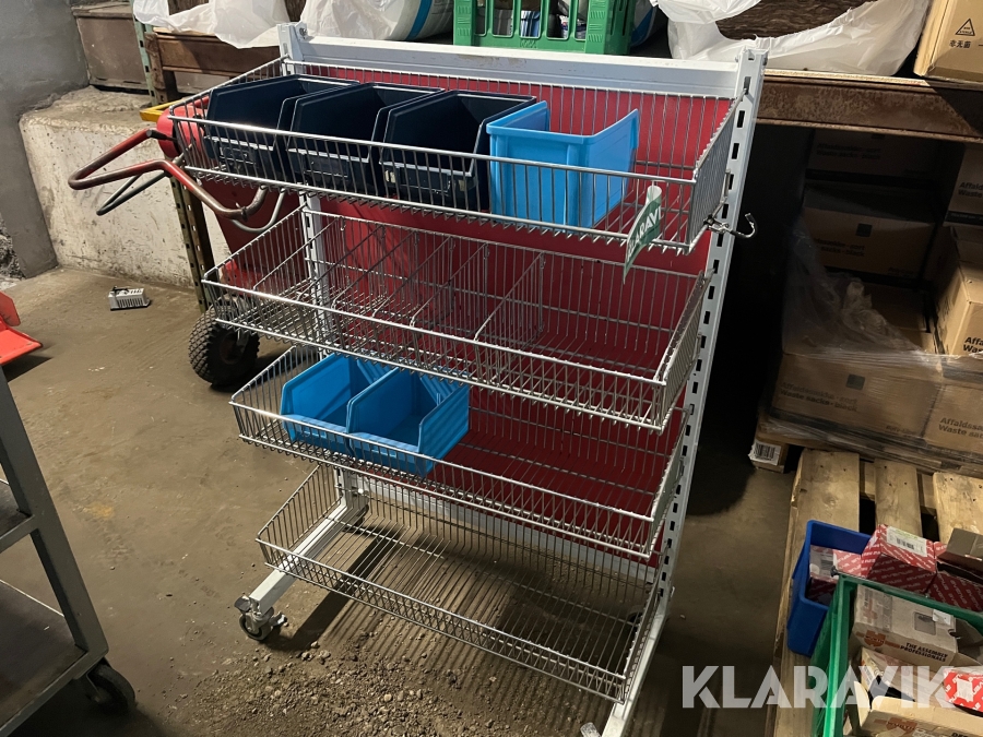 Butiks reol på hjul Jern 4 hylder