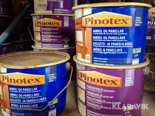Assorteret lak & panelhvid Pinotex - Panellak, møbellak & panelhvid, ca 50 styk