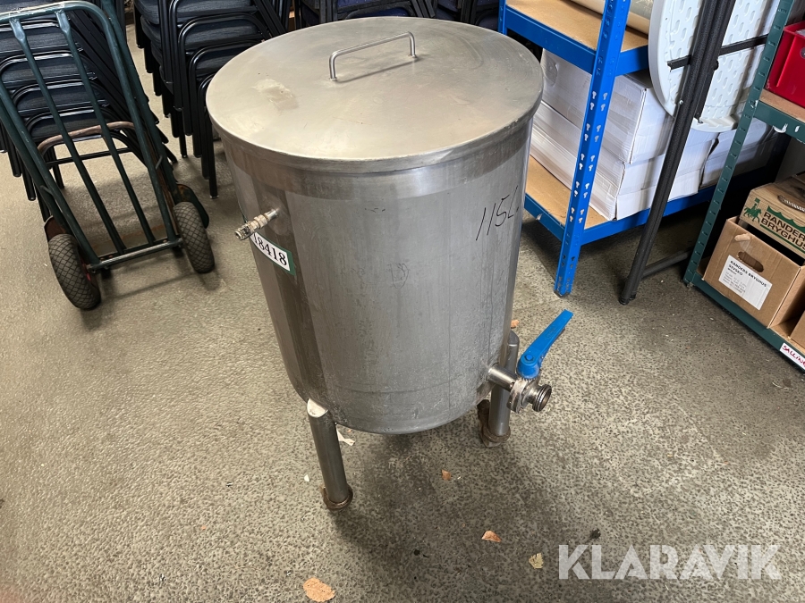 Stålkar 115 liter med låg
