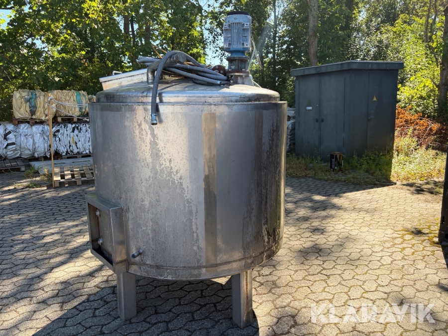Rustfri tank til mejeriprodukter 1000 Liter blandetank