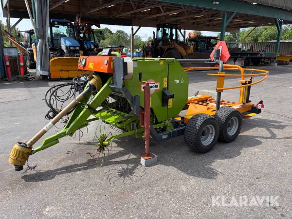 Rundballepresser Wolagri R500 med Pomi miniwrap 60