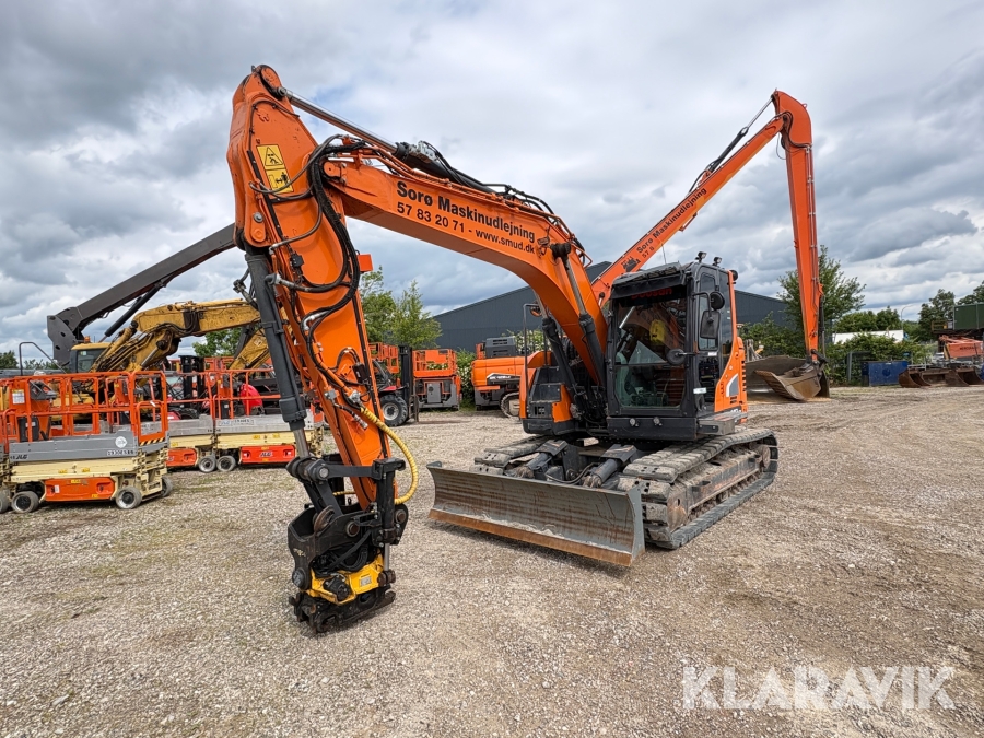 Gravemaskine Doosan DX140LCR-5 Skovlpakke, Engcon tiltrotator og Leica MCP80