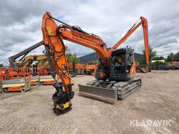 Gravemaskine Doosan DX140LCR-5 Skovlpakke, Engcon tiltrotator og Leica MCP80