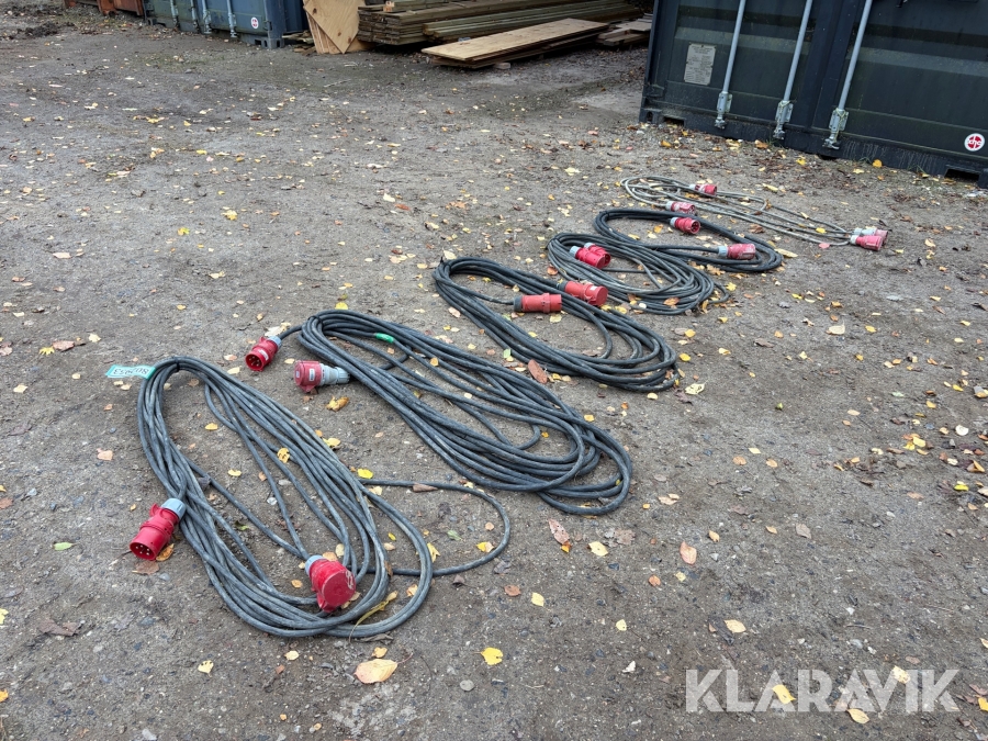 Kraftkabler Blandet 16 A og 32 A, 7 styk