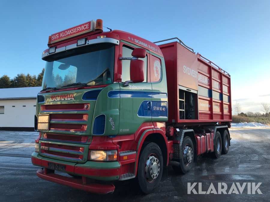 Scania R420 med mobil slamafvander KSA