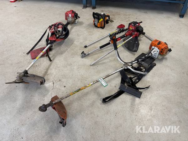 Motorsav og buskryddere Stihl, scheppach, nakachi, FS200 med flere 3 styk.