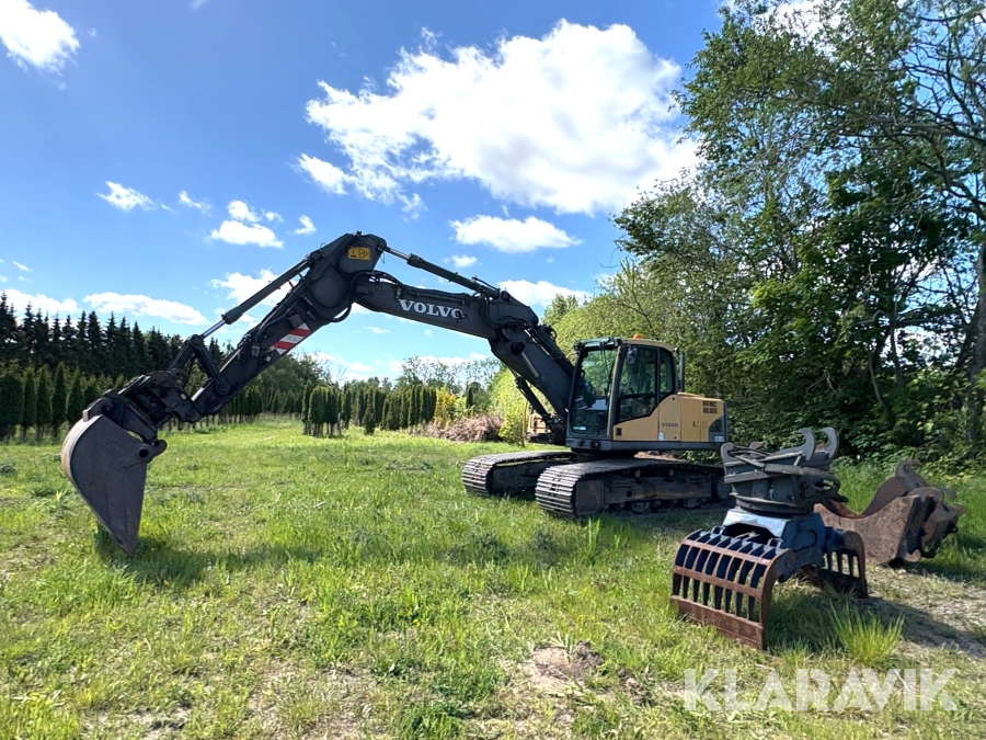 Gravemaskine Volvo EC 180CL med 3 skovle og sortergrab