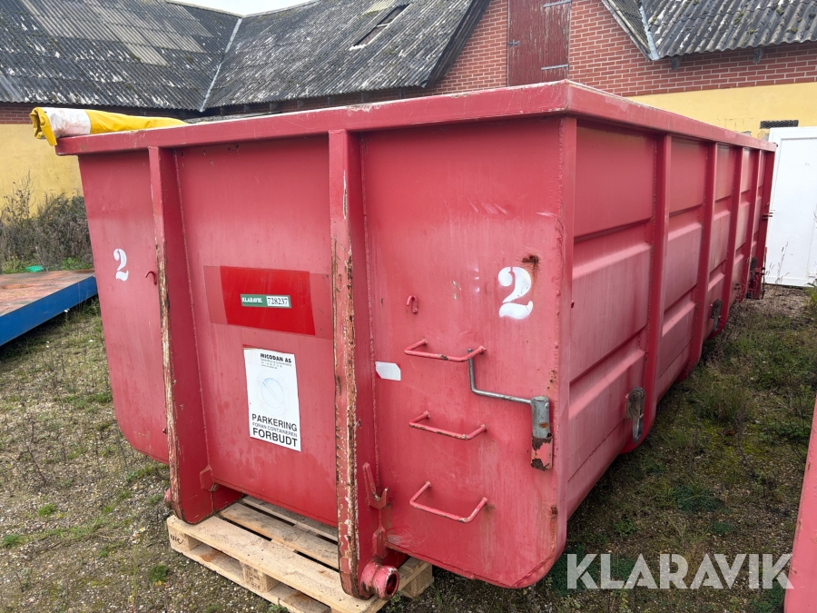 Ladcontainer åben Miljø-Art 20 fod med rullepresenning Micodan korntæt