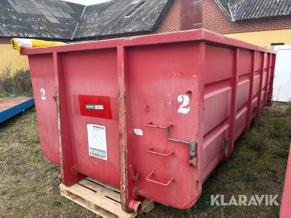 Ladcontainer åben Miljø-Art 20 fod med rullepresenning Micodan korntæt