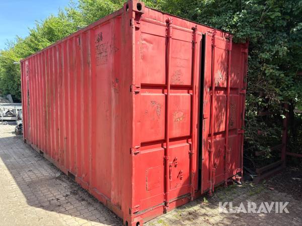 Container 20 fod med reol, jernreol og skab