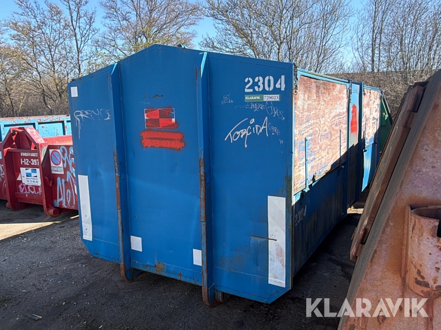 Lukket container med trælåger