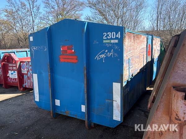 Lukket container med trælåger