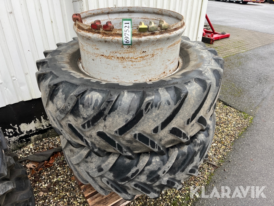 Tvillingehjul Michelin 480/65R28 - 2 styk - med klemmer