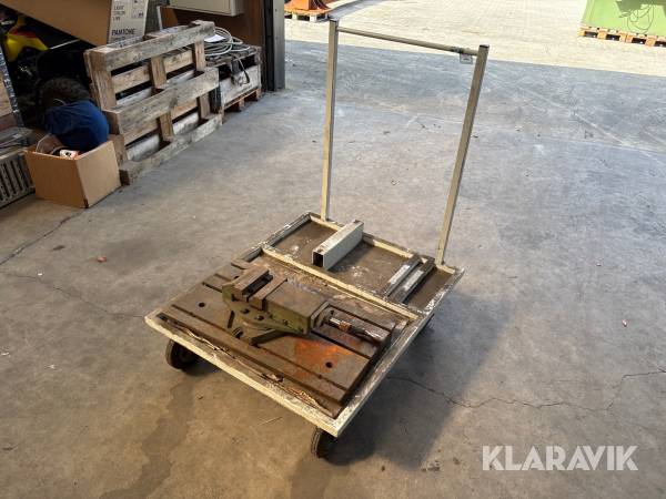 Rullevogn m/maskinskruestik + plan