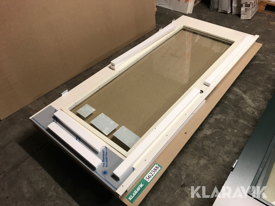 Branddør med glas 2055x875x40mm