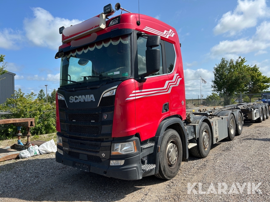 Lastbil m. wirehejs Scania R580 8X4