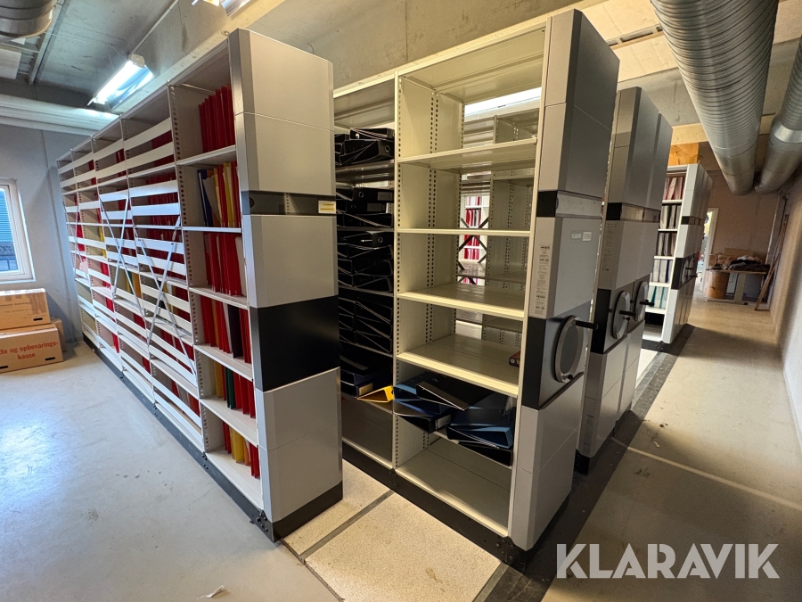 Mobilt arkivsystem - 6 rækker