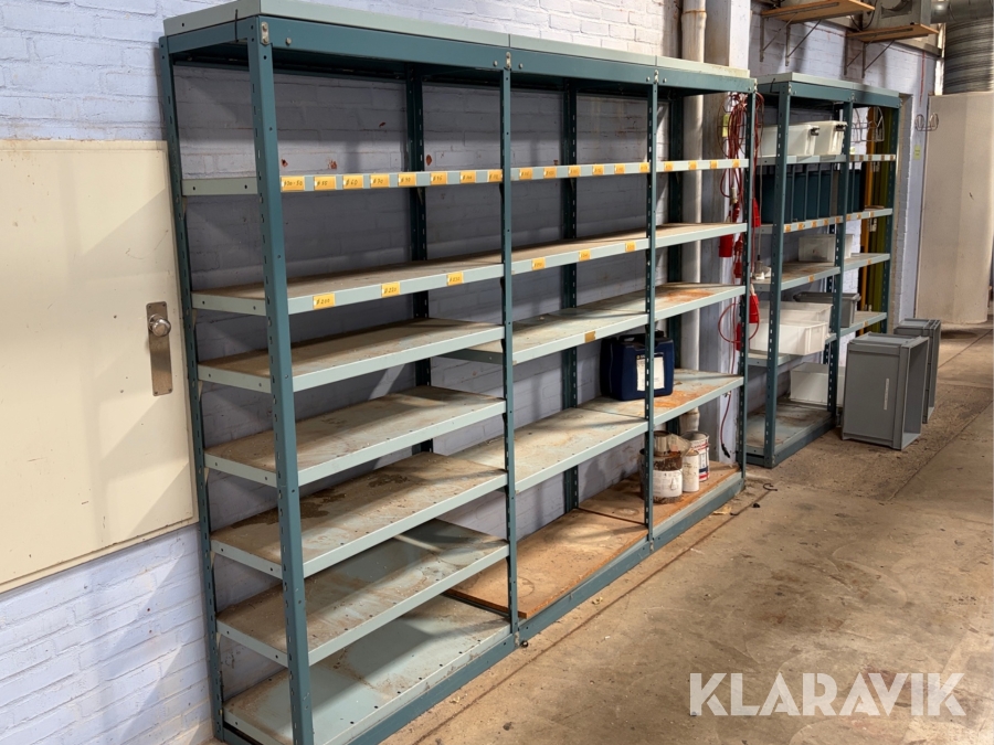 Stål reoler - 14 sektioner