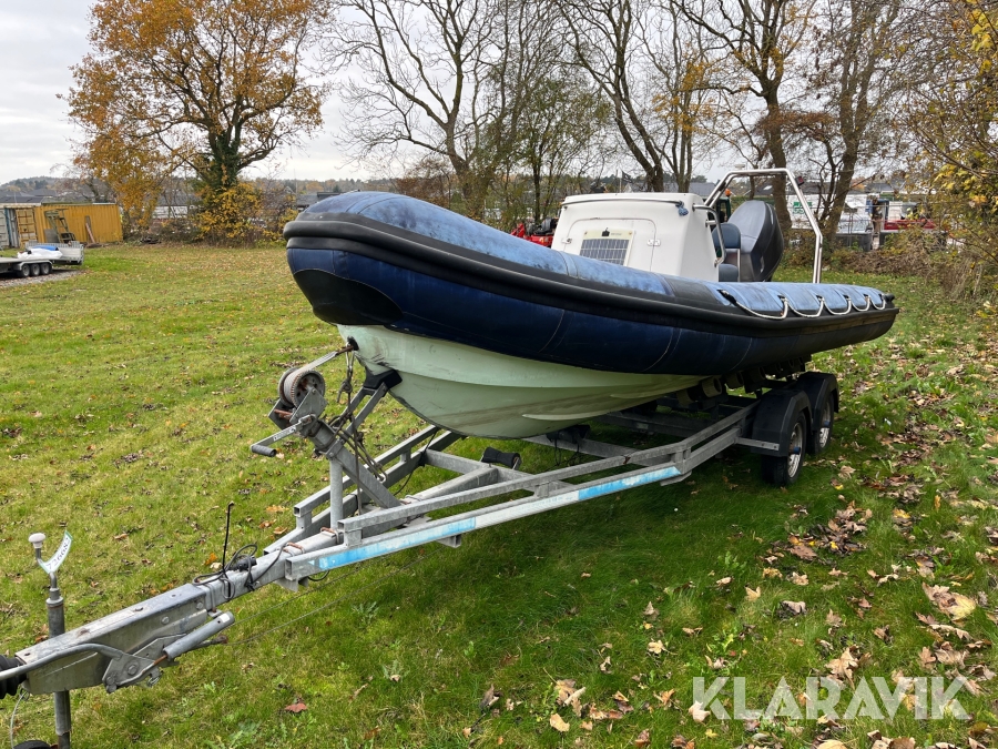 Gummibåd med trailer 22 fod