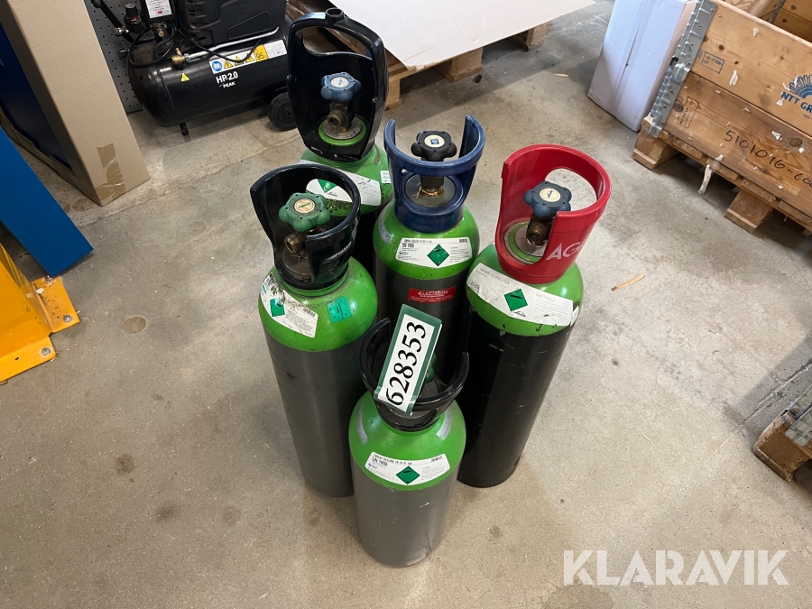 Gasflasker Argon mix med 18% Co2 - 5 styk - tomme