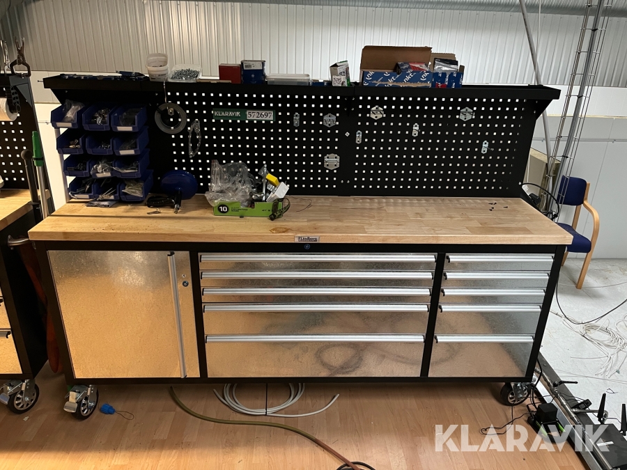 Værkstedsbord med hjul P. Lindberg