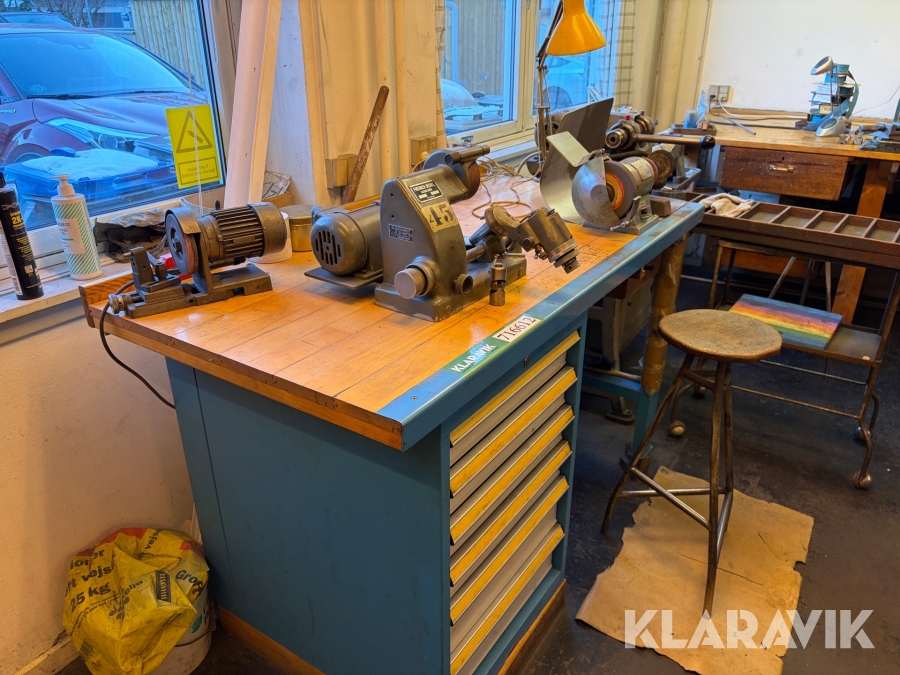 Komplet arbejdsstation til slibe- og polerarbejde – 3 maskiner inkl. omfattende tilbehør