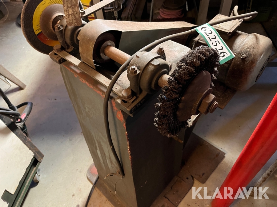 Slibemaskine med stålbørste og skive