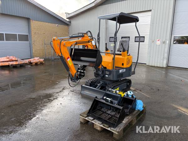 Minigraver m/svingbar arm + redskabspakke Hightop HT10
