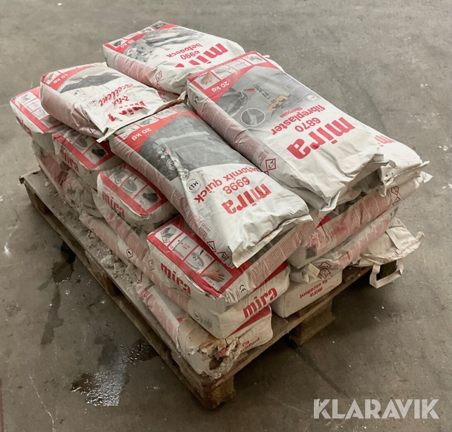 Samlet parti Mira cementprodukter