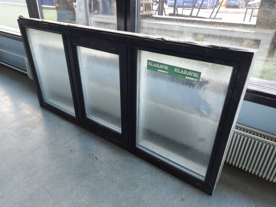 Vindue med matteret glas