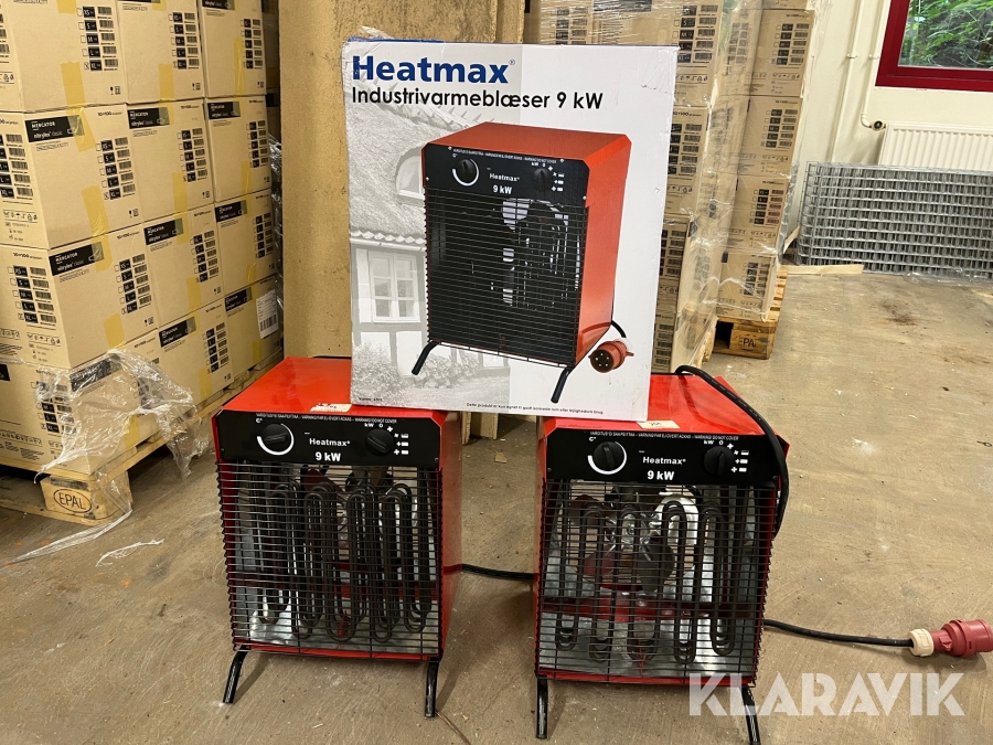 Varmeblæsere Heatmax 9Kw - 3 styk